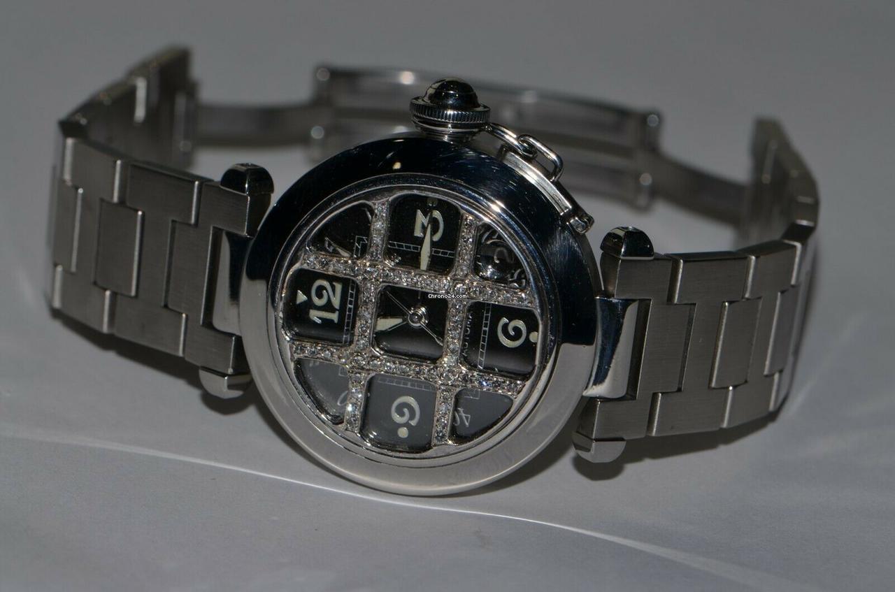 Cartier Pasha Automatic Men's Watch With Steel Case and Strap Authentic Luxury Timepiece