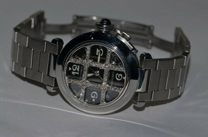 Cartier Pasha Automatic Men's Watch With Steel Case and Strap Authentic Luxury Timepiece