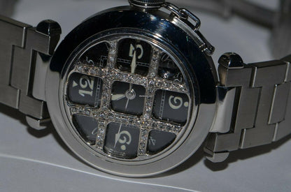 Cartier Pasha Automatic Men's Watch With Steel Case and Strap Authentic Luxury Timepiece