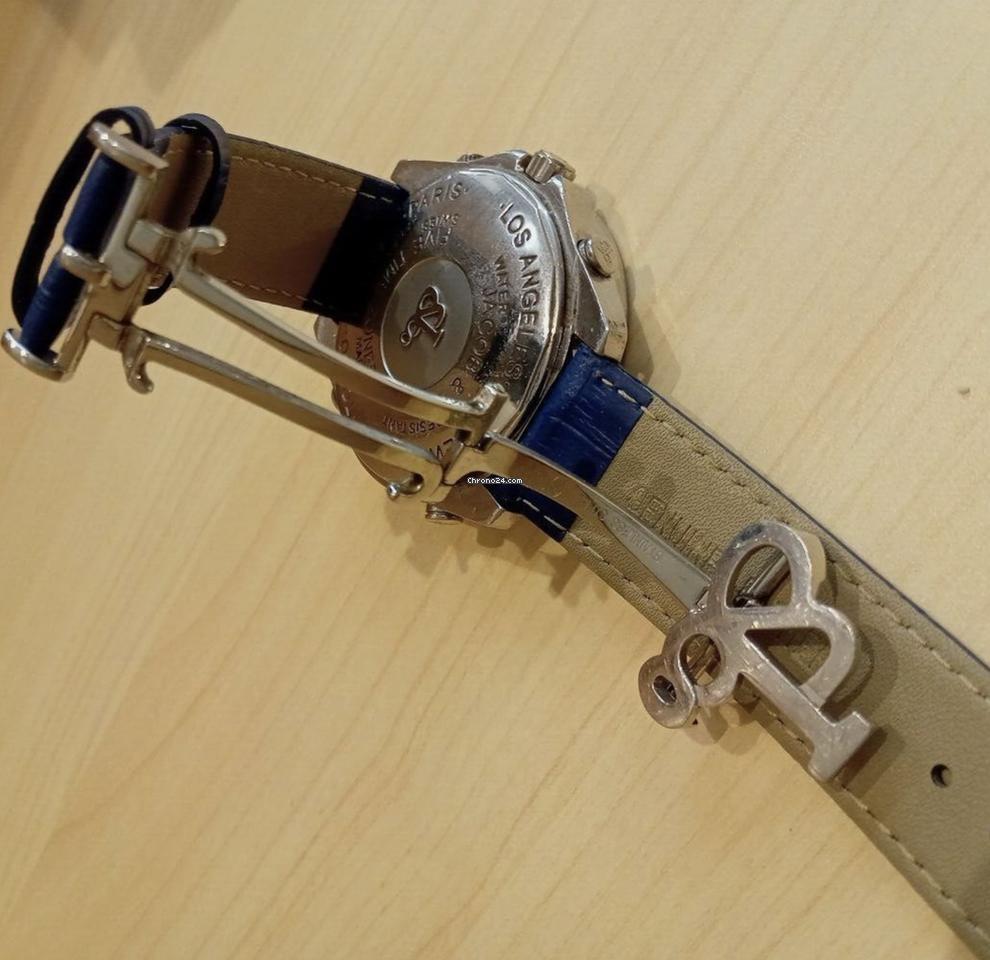 Jacob & Co. Five Time Zone Quartz Men's Watch Steel Case With Leather Strap Authentic Luxury Timepiece