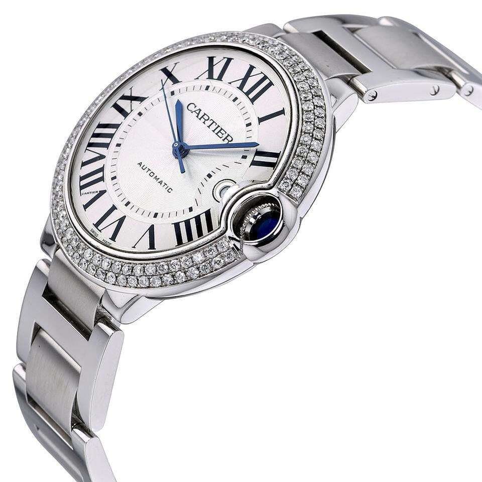 Cartier Ballon Bleu 44mm Automatic Men's Watch With Steel Case and Strap Authentic Luxury Timepiece