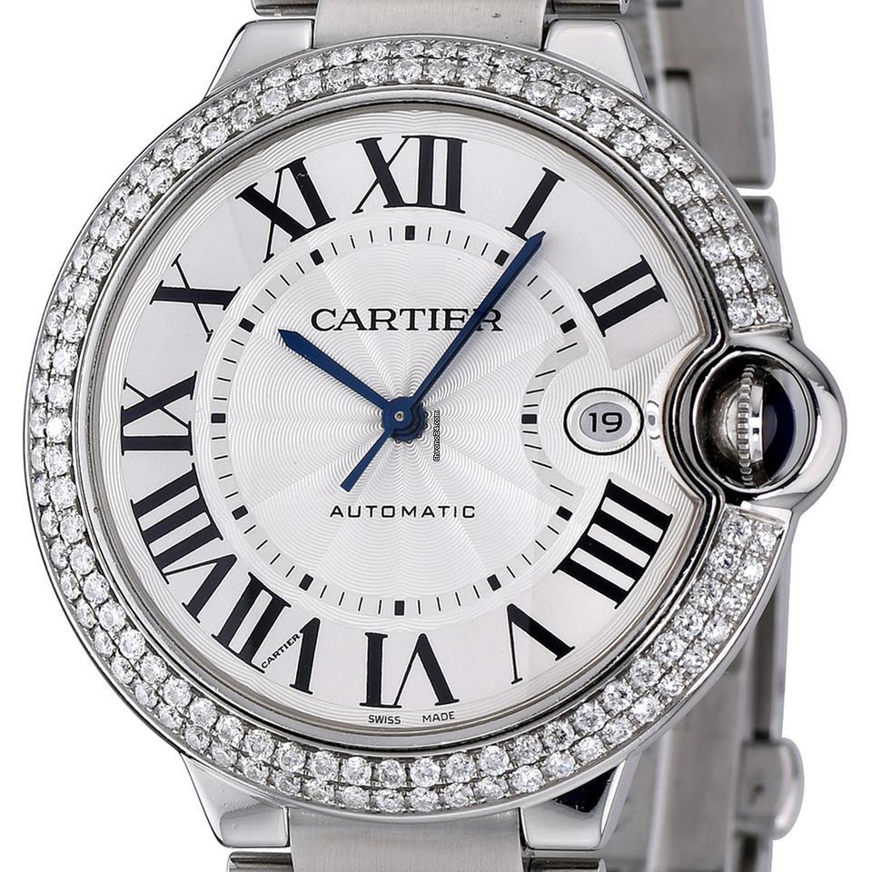 Cartier Ballon Bleu 44mm Automatic Men's Watch With Steel Case and Strap Authentic Luxury Timepiece