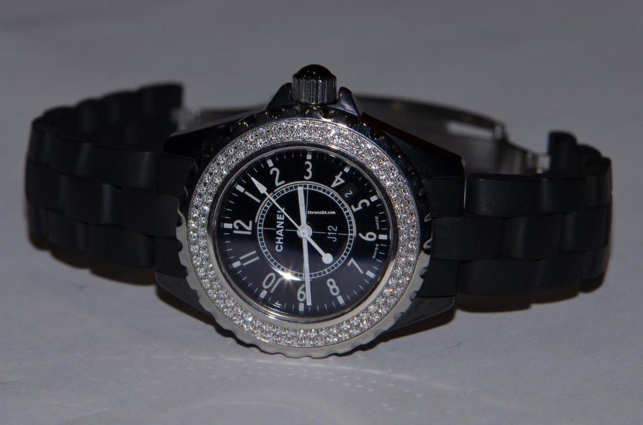 Chanel J12 Quartz Women's Watch Ceramic Case With Rubber Strap Authentic Luxury Timepiece