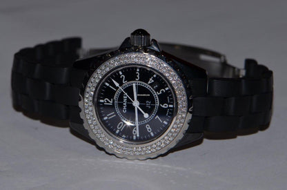 Chanel J12 Quartz Women's Watch Ceramic Case With Rubber Strap Authentic Luxury Timepiece