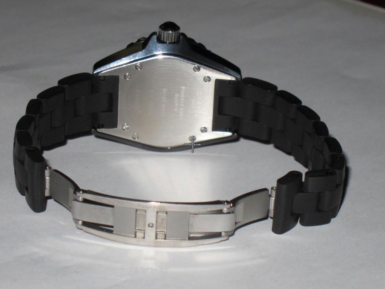 Chanel J12 Quartz Women's Watch Ceramic Case With Rubber Strap Authentic Luxury Timepiece