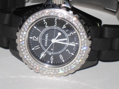 Chanel J12 Quartz Women's Watch Ceramic Case With Rubber Strap Authentic Luxury Timepiece