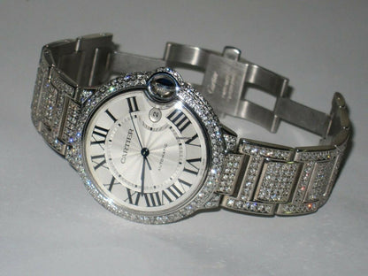 Cartier Ballon Bleu 42mm Automatic Men's Watch With Steel Case and Strap Authentic Luxury Timepiece