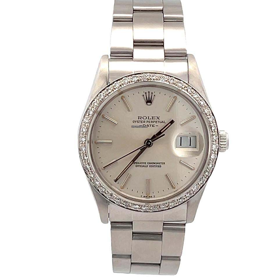 Rolex Oyster Perpetual Date Automatic Men's Watch With Steel Case and Strap Authentic Luxury Timepiece