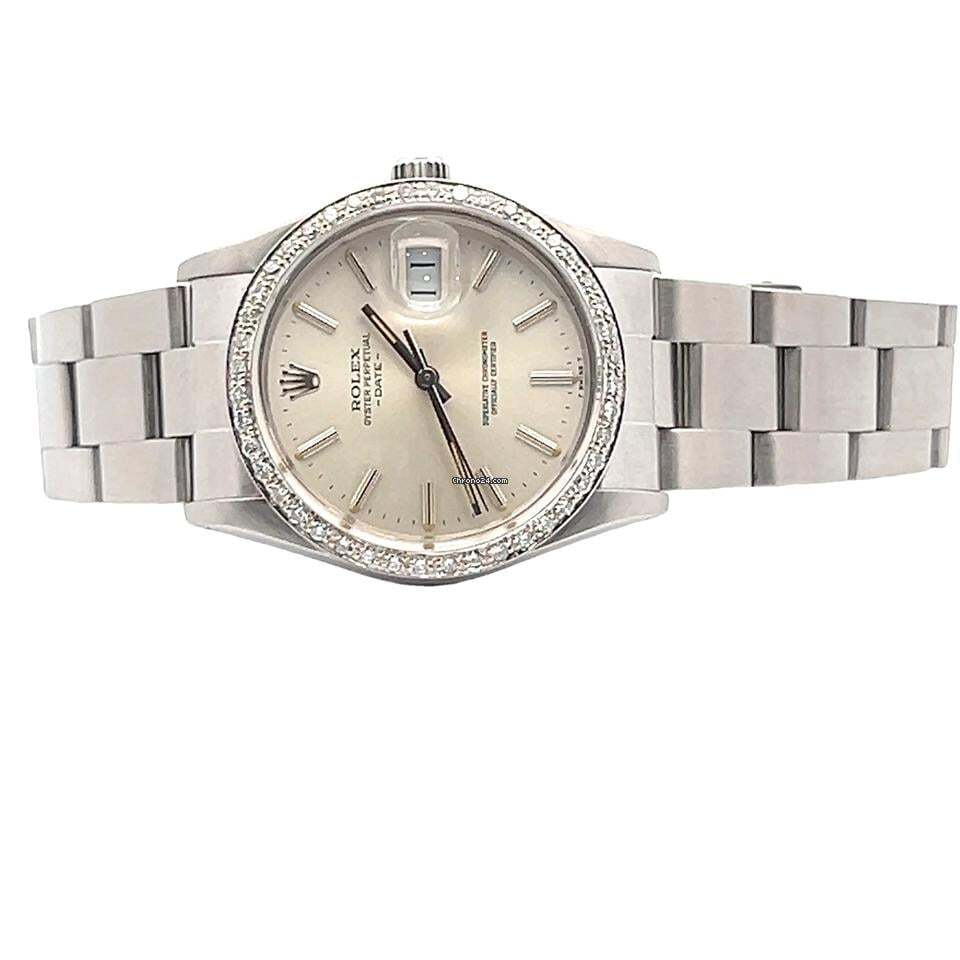 Rolex Oyster Perpetual Date Automatic Men's Watch With Steel Case and Strap Authentic Luxury Timepiece