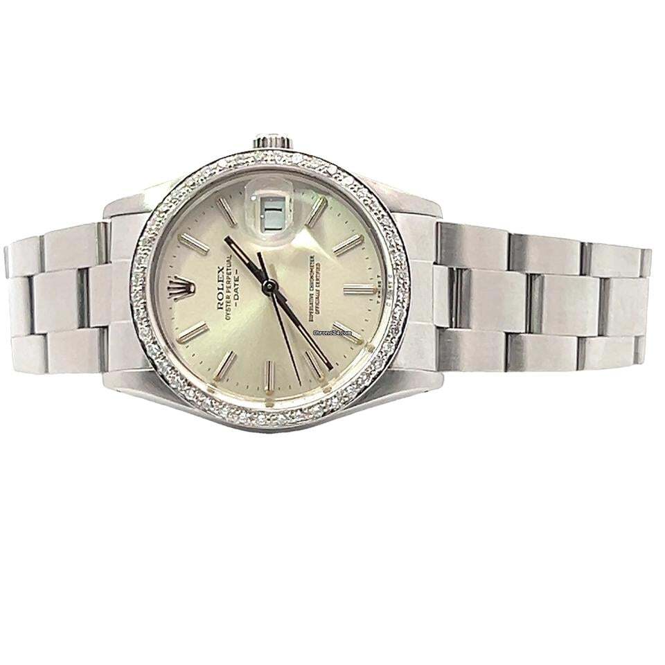 Rolex Oyster Perpetual Date Automatic Men's Watch With Steel Case and Strap Authentic Luxury Timepiece