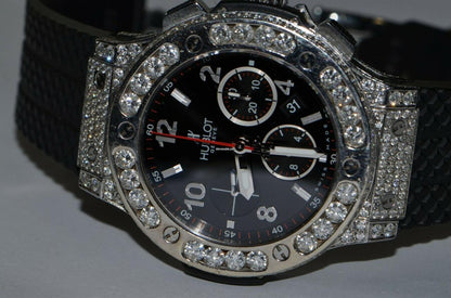 Hublot Big Bang Automatic Men's Watch Steel Case With Rubber Strap Authentic Luxury Timepiece