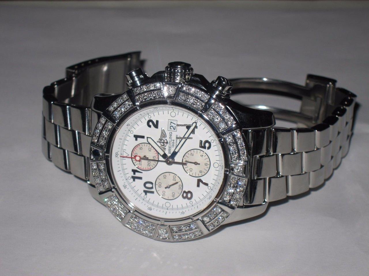 Breitling Super Avenger Automatic Unisex Watch With Steel Case and Strap Authentic Luxury Timepiece