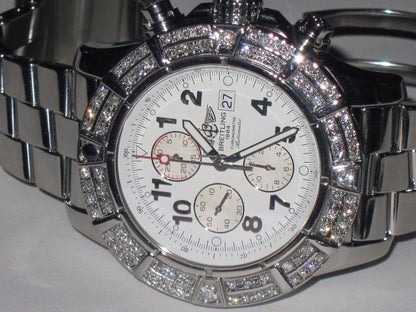 Breitling Super Avenger Automatic Unisex Watch With Steel Case and Strap Authentic Luxury Timepiece