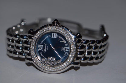 Chopard Happy Sport Quartz Women's Watch With Steel Case and Strap Authentic Luxury Timepiece