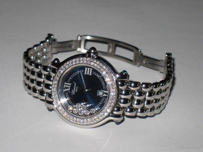 Chopard Happy Sport Quartz Women's Watch With Steel Case and Strap Authentic Luxury Timepiece