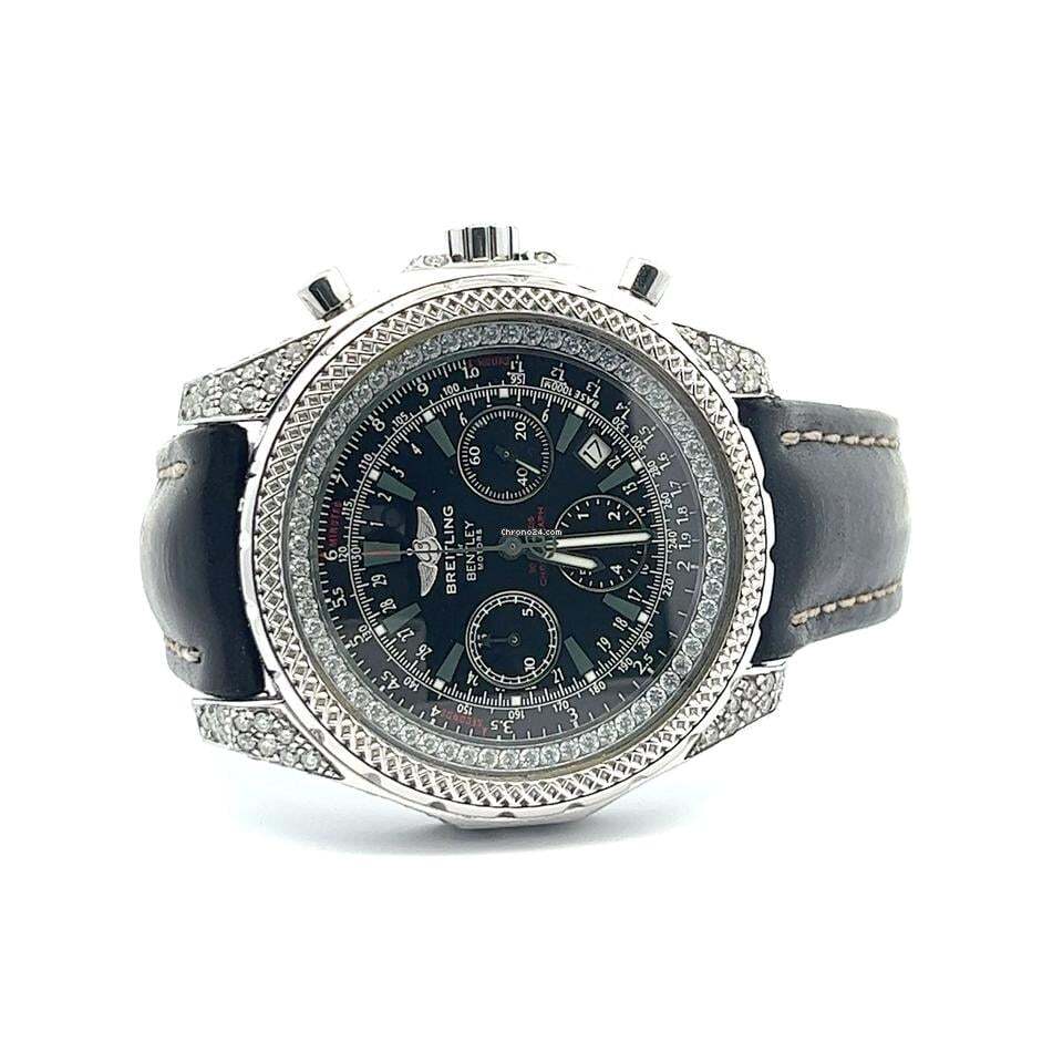 Breitling Bentley Motors Automatic Unisex Watch Steel Case With Leather Strap Authentic Luxury Timepiece