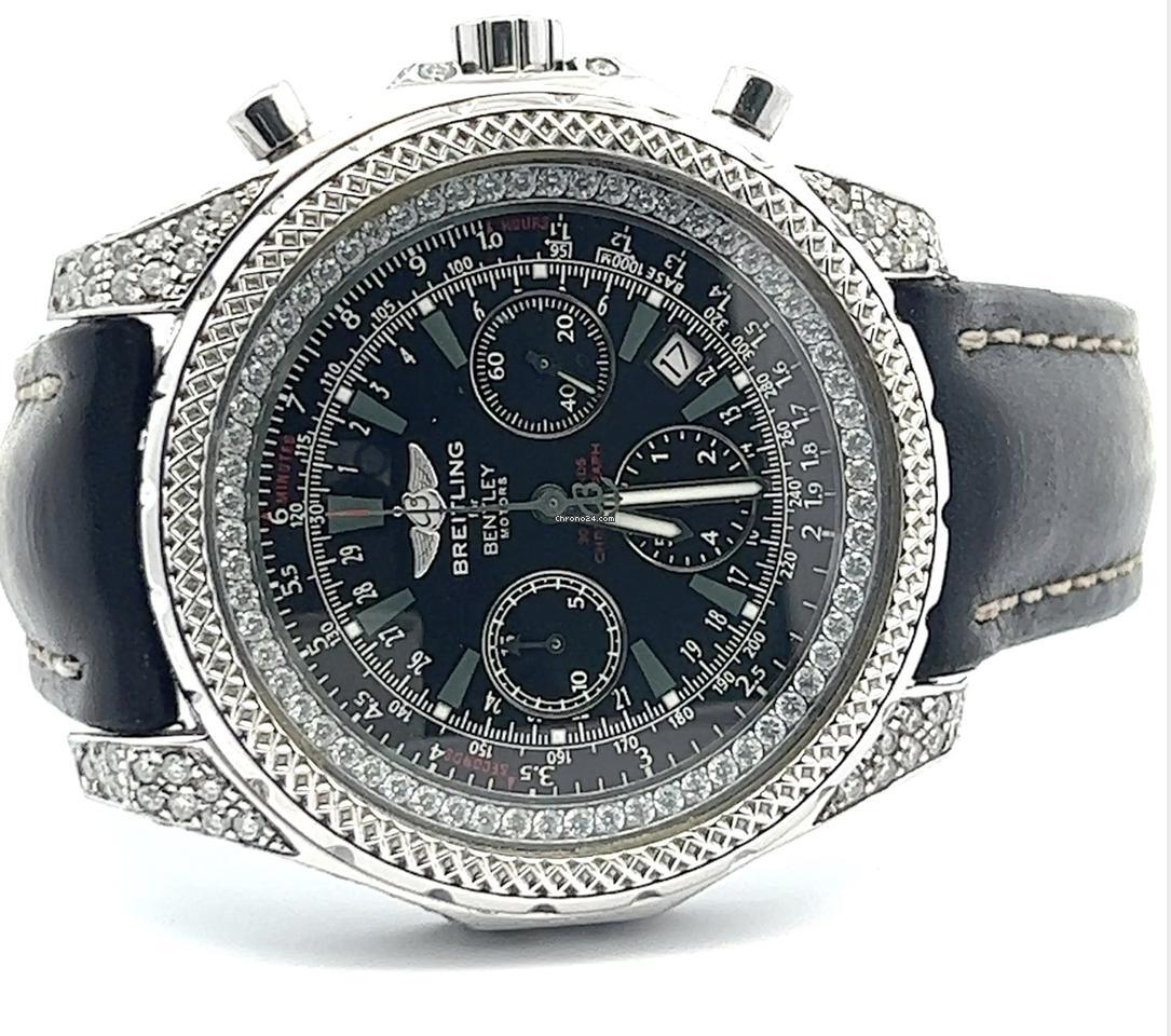 Breitling Bentley Motors Automatic Unisex Watch Steel Case With Leather Strap Authentic Luxury Timepiece