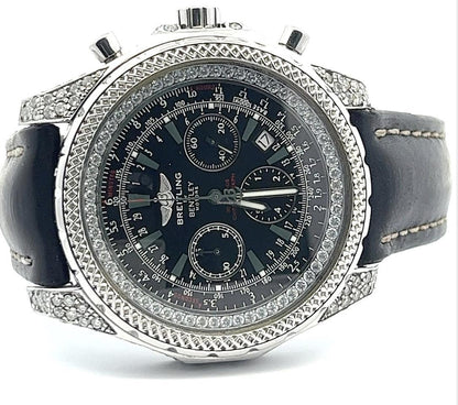 Breitling Bentley Motors Automatic Unisex Watch Steel Case With Leather Strap Authentic Luxury Timepiece