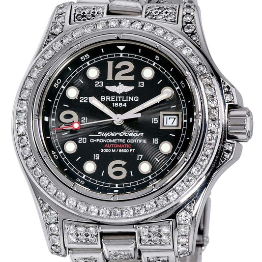 Breitling Superocean Steelfish Automatic Men's Watch With Steel Case and Strap Authentic Luxury Timepiece