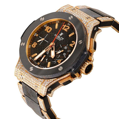 Hublot Big Bang Automatic Men's Watch With Rose Gold Case and Strap Authentic Luxury Timepiece