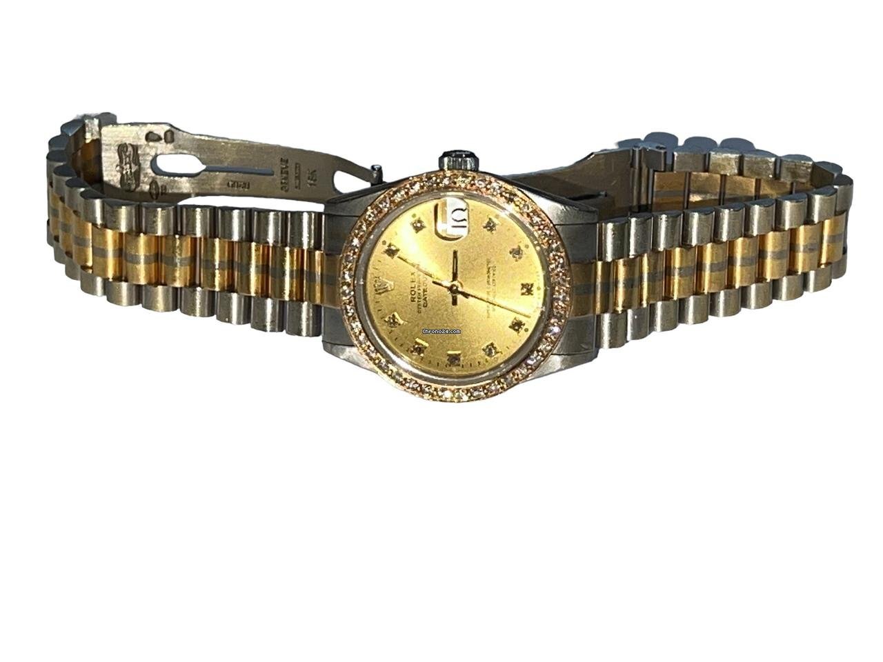 Rolex Datejust Automatic Women's Watch White Gold Case With Strap Authentic Luxury Timepiece