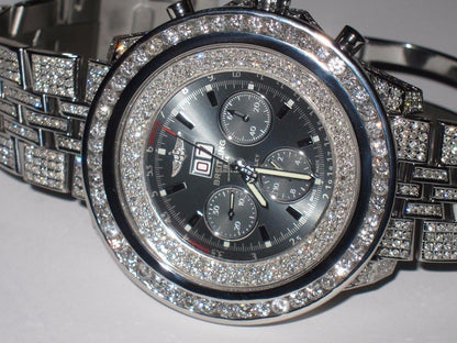 Breitling Bentley 6.75 Automatic Unisex Watch With Steel Case and Strap Authentic Luxury Timepiece