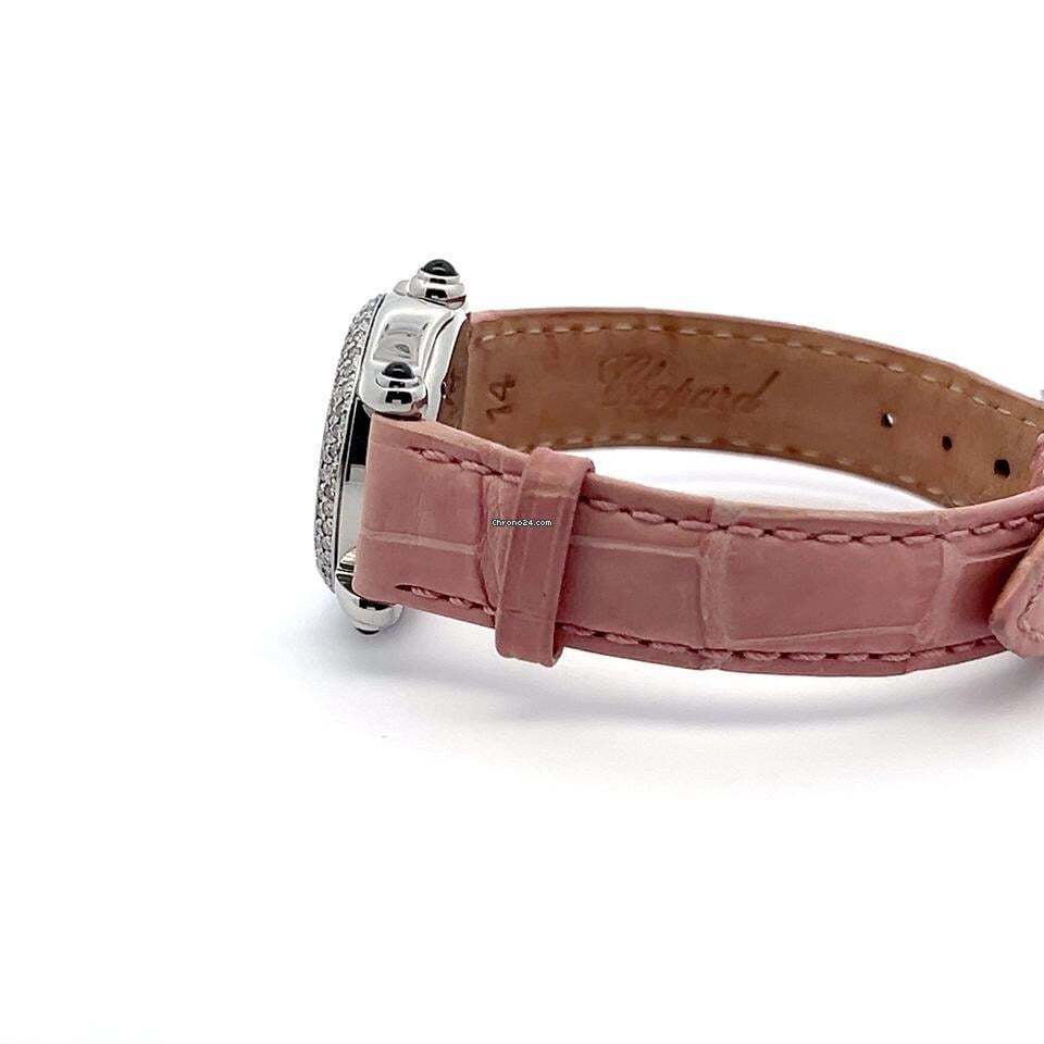 Chopard Happy Sport Quartz Women's Watch Steel Case With Leather Strap Authentic Luxury Timepiece