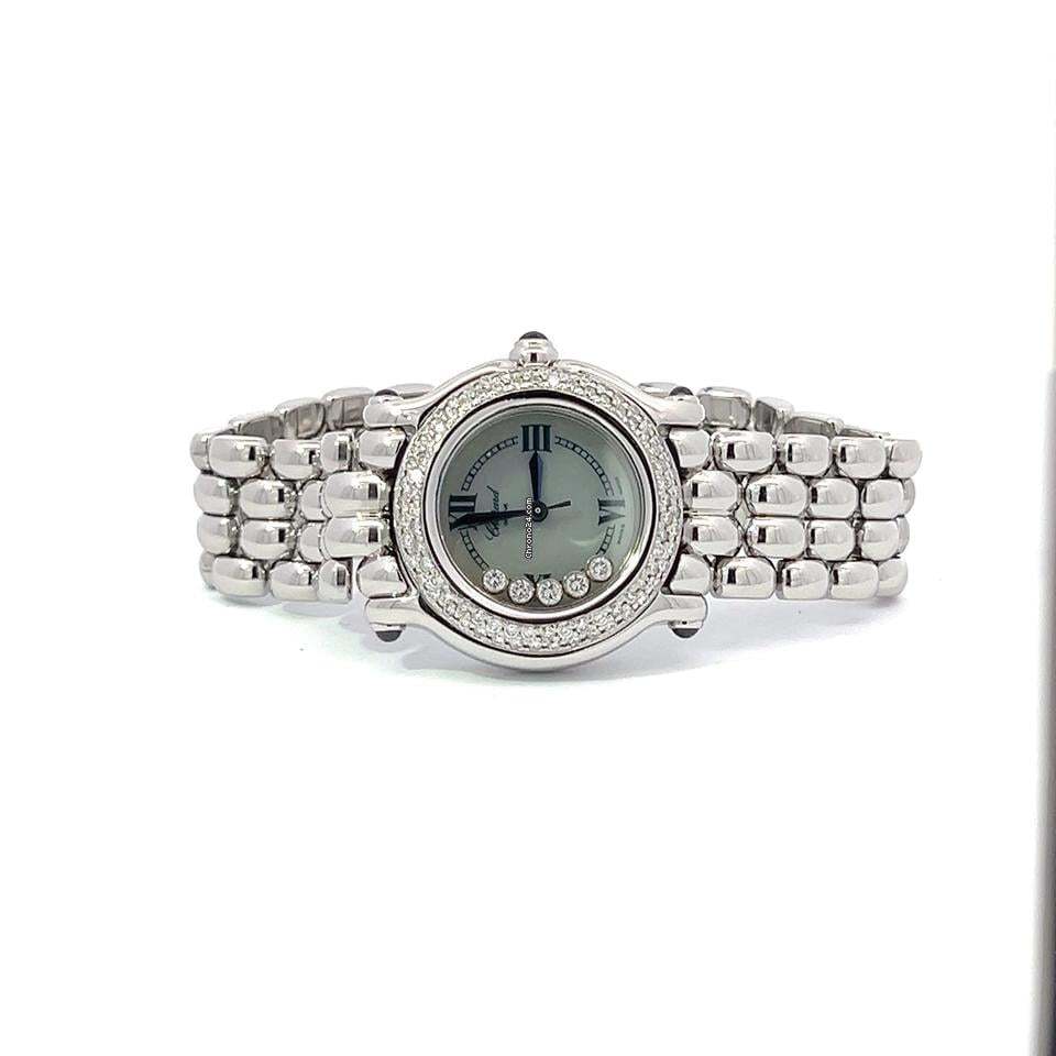 Chopard Happy Sport Quartz Women's Watch With Steel Case and Strap Authentic Luxury Timepiece