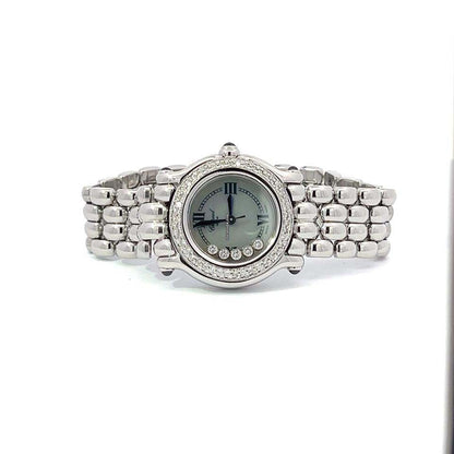 Chopard Happy Sport Quartz Women's Watch With Steel Case and Strap Authentic Luxury Timepiece
