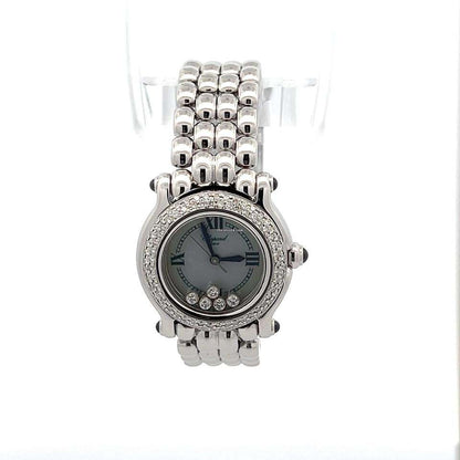 Chopard Happy Sport Quartz Women's Watch With Steel Case and Strap Authentic Luxury Timepiece