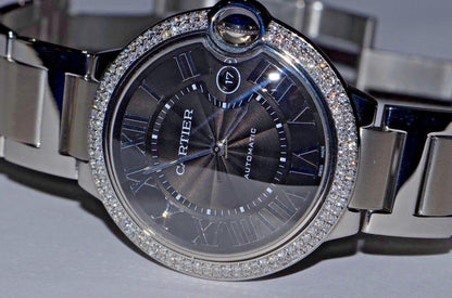 Cartier Ballon Bleu 42mm Automatic Men's Watch With Steel Case and Strap Authentic Luxury Timepiece