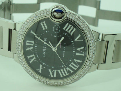 Cartier Ballon Bleu 42mm Automatic Men's Watch With Steel Case and Strap Authentic Luxury Timepiece