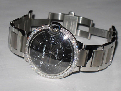 Cartier Ballon Bleu 42mm Automatic Men's Watch With Steel Case and Strap Authentic Luxury Timepiece