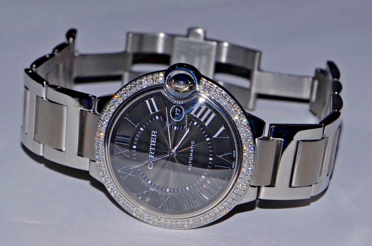 Cartier Ballon Bleu 42mm Automatic Men's Watch With Steel Case and Strap Authentic Luxury Timepiece