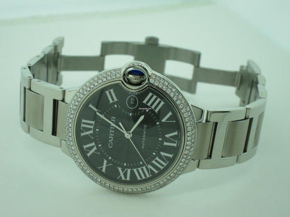 Cartier Ballon Bleu 42mm Automatic Men's Watch With Steel Case and Strap Authentic Luxury Timepiece