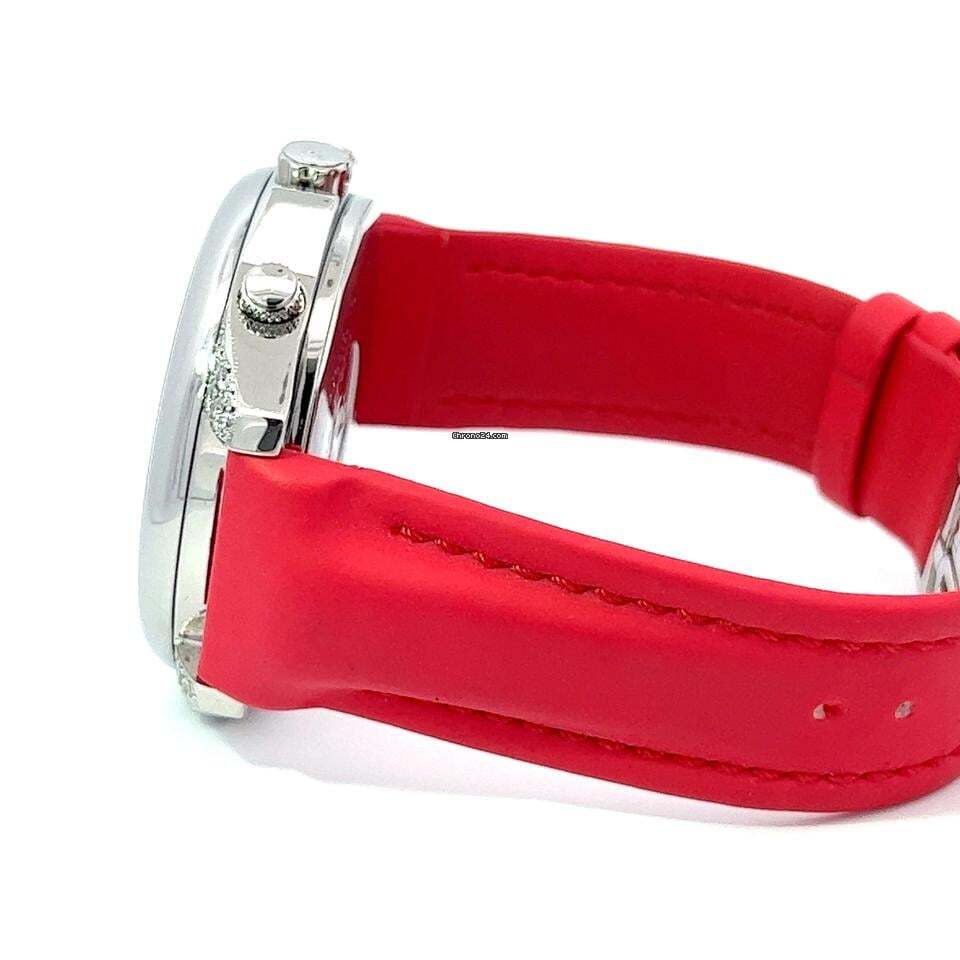 Jacob & Co. Five Time Zone Quartz Men's Watch Steel Case With Leather Strap Authentic Luxury Timepiece