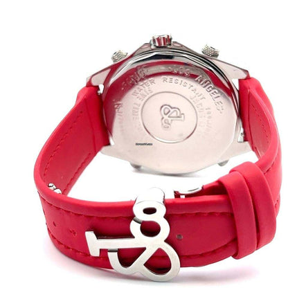 Jacob & Co. Five Time Zone Quartz Men's Watch Steel Case With Leather Strap Authentic Luxury Timepiece