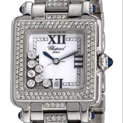 Chopard Happy Sport Quartz Women's Watch With Steel Case and Strap Authentic Luxury Timepiece