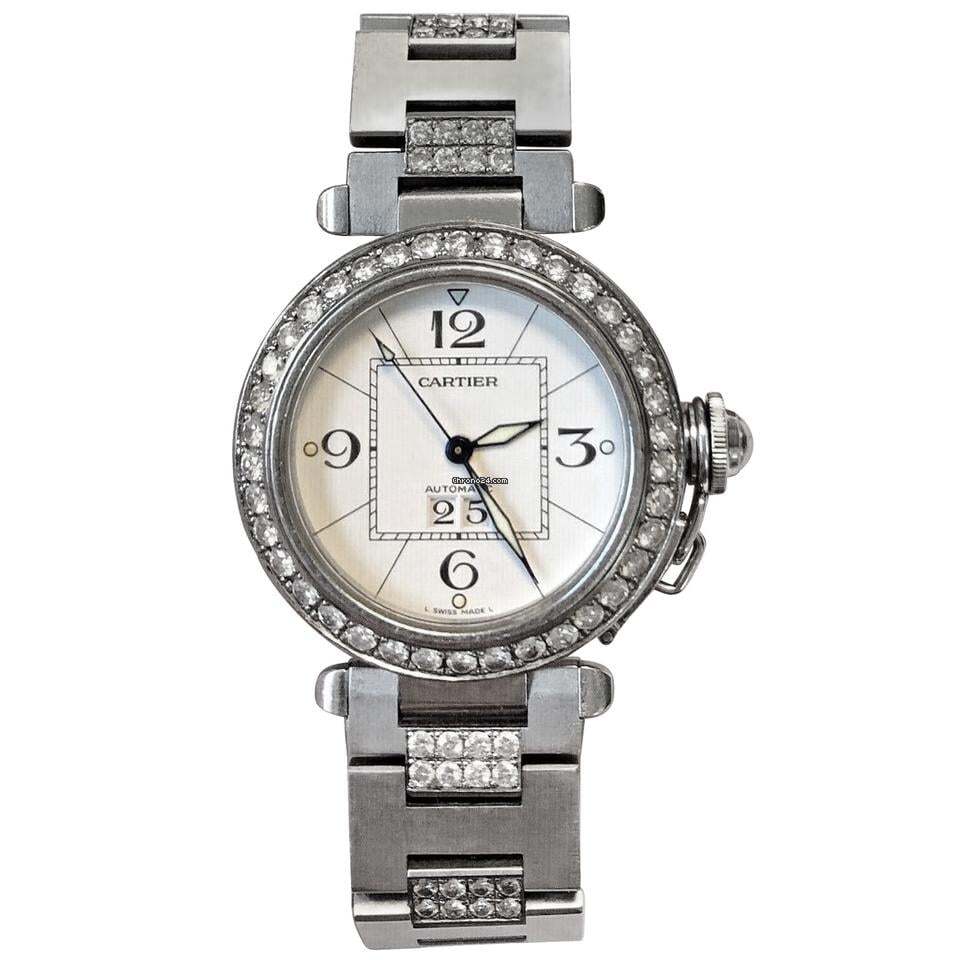 Cartier Pasha C Automatic Women's Watch With Steel Case and Strap Authentic Luxury Timepiece