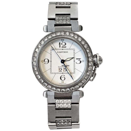 Cartier Pasha C Automatic Women's Watch With Steel Case and Strap Authentic Luxury Timepiece