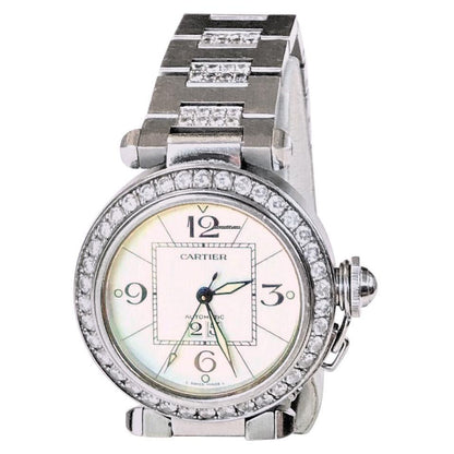 Cartier Pasha C Automatic Women's Watch With Steel Case and Strap Authentic Luxury Timepiece