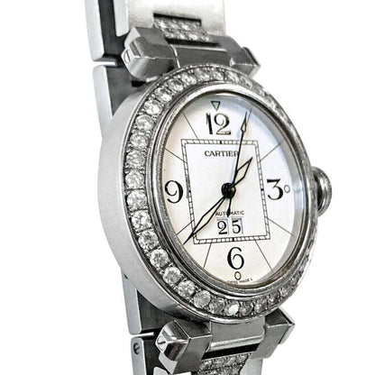 Cartier Pasha C Automatic Women's Watch With Steel Case and Strap Authentic Luxury Timepiece