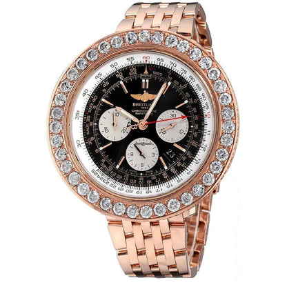 Breitling Navitimer 01 Automatic Unisex Watch Red Gold Case With Rose gold Strap Authentic Luxury Timepiece
