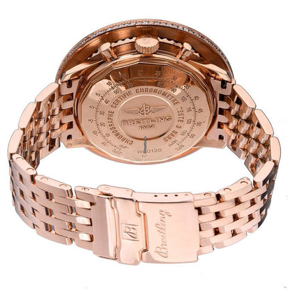 Breitling Navitimer 01 Automatic Unisex Watch Red Gold Case With Rose gold Strap Authentic Luxury Timepiece