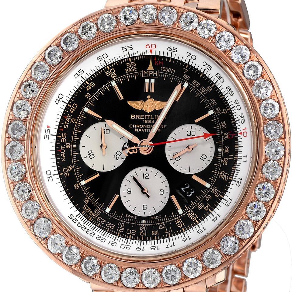 Breitling Navitimer 01 Automatic Unisex Watch Red Gold Case With Rose gold Strap Authentic Luxury Timepiece