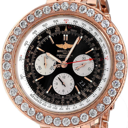 Breitling Navitimer 01 Automatic Unisex Watch Red Gold Case With Rose gold Strap Authentic Luxury Timepiece