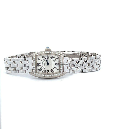 Franck Muller Quartz Women's Watch With White Gold Case and Strap Authentic Luxury Timepiece