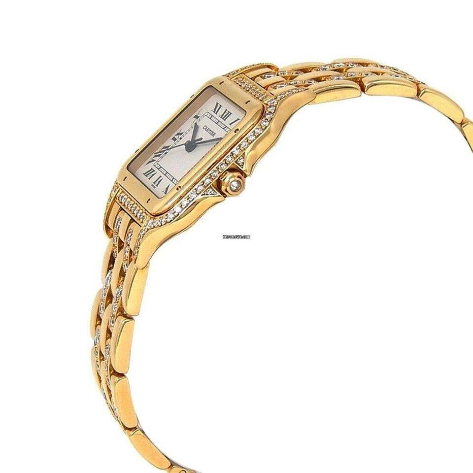 Cartier Panthère Quartz Women's Watch With Yellow Gold Case and Strap Authentic Luxury Timepiece