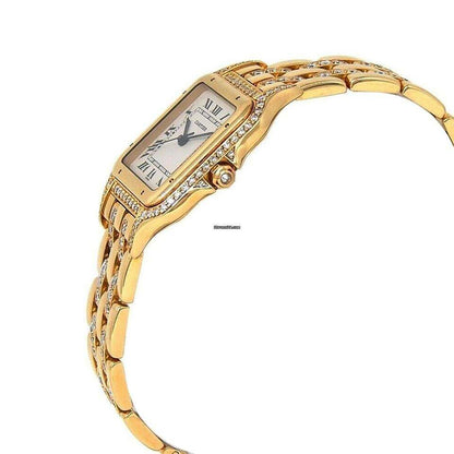 Cartier Panthère Quartz Women's Watch With Yellow Gold Case and Strap Authentic Luxury Timepiece