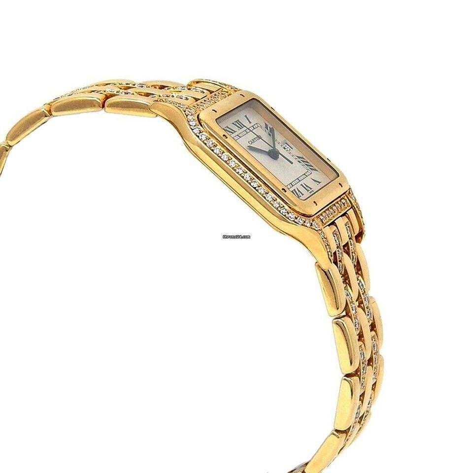Cartier Panthère Quartz Women's Watch With Yellow Gold Case and Strap Authentic Luxury Timepiece